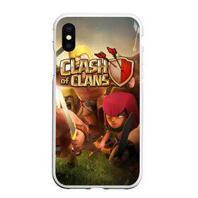 Чехол для iPhone XS Max матовый с принтом Clash of Clans в Петрозаводске, Силикон | Область печати: задняя сторона чехла, без боковых панелей | base | clan wars | coc | hall | hog rider | royale | town | trap | база | гоблин | золото | клеш оф кленс | кок | крепость | кристаллы | трофей | эликсир