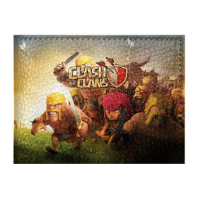 Обложка для студенческого билета с принтом Clash of Clans в Петрозаводске, натуральная кожа | Размер: 11*8 см; Печать на всей внешней стороне | Тематика изображения на принте: base | clan wars | coc | hall | hog rider | royale | town | trap | база | гоблин | золото | клеш оф кленс | кок | крепость | кристаллы | трофей | эликсир