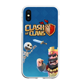 Чехол для iPhone XS Max матовый с принтом Clash of Clans в Петрозаводске, Силикон | Область печати: задняя сторона чехла, без боковых панелей | base | clan wars | coc | hall | hog rider | royale | town | trap | база | гоблин | золото | клеш оф кленс | кок | крепость | кристаллы | трофей | эликсир