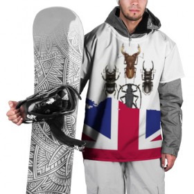 Накидка на куртку 3D с принтом Жуки в Петрозаводске, 100% полиэстер |  | england | flag | the beatles | англия | жуки | флаг