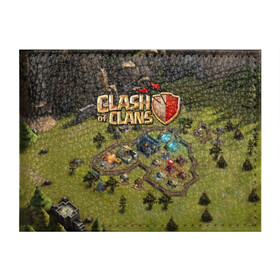 Обложка для студенческого билета с принтом Clash of Clans в Петрозаводске, натуральная кожа | Размер: 11*8 см; Печать на всей внешней стороне | Тематика изображения на принте: base | clan wars | coc | hall | hog rider | royale | town | trap | база | гоблин | золото | клеш оф кленс | кок | крепость | кристаллы | трофей | эликсир