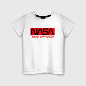 Детская футболка хлопок с принтом NASA (НА СПИНЕ) в Петрозаводске, 100% хлопок | круглый вырез горловины, полуприлегающий силуэт, длина до линии бедер | flag | galaxy | nasa | space | space company | star | usa | астрономия | галактика | звезды | космическая компания | космос | наса | сша | флаг
