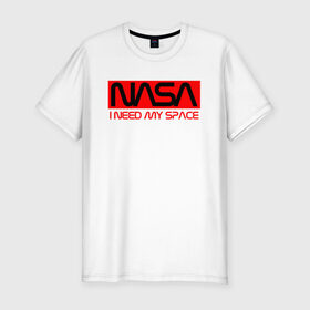 Мужская футболка премиум с принтом NASA (НА СПИНЕ) в Петрозаводске, 92% хлопок, 8% лайкра | приталенный силуэт, круглый вырез ворота, длина до линии бедра, короткий рукав | flag | galaxy | nasa | space | space company | star | usa | астрономия | галактика | звезды | космическая компания | космос | наса | сша | флаг
