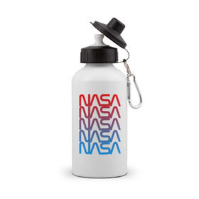 Бутылка спортивная с принтом NASA в Петрозаводске, металл | емкость — 500 мл, в комплекте две пластиковые крышки и карабин для крепления | galaxy | nasa | space | space company | star | астрономия | галактика | звезды | космическая компания | космос | наса