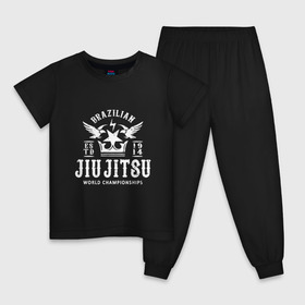 Детская пижама хлопок с принтом Джиу Джитсу в Петрозаводске, 100% хлопок |  брюки и футболка прямого кроя, без карманов, на брюках мягкая резинка на поясе и по низу штанин
 | Тематика изображения на принте: box | boxing | bruce lee | champion | dragon | fight | fighter | judo | muay thai | team | tiger | ufc | али | боевые | боец | бой | бокс | боксер | борьба | брюс ли | воин | дзюдо | дракон | единоборства | искусство | карате | контакт | кулак | лев
