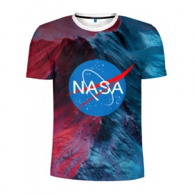 Мужская футболка 3D спортивная с принтом NASA в Петрозаводске, 100% полиэстер с улучшенными характеристиками | приталенный силуэт, круглая горловина, широкие плечи, сужается к линии бедра | galaxy | nasa | space | space company | star | астрономия | галактика | звезды | космическая компания | космос | наса