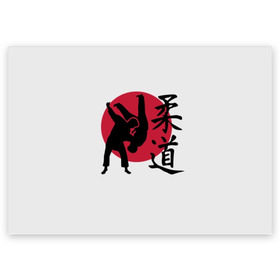 Поздравительная открытка с принтом Дзюдо в Петрозаводске, 100% бумага | плотность бумаги 280 г/м2, матовая, на обратной стороне линовка и место для марки
 | eastern | emblem | hieroglyph | japanese | judo | martial arts | red | sign | silhouette | sport | stencil | sun | symbol | wrestlers | wrestling | борцы | борьба | восточная | дзюдо | единоборства | знак | иероглиф | красное | силуэт | символ | солнце | 