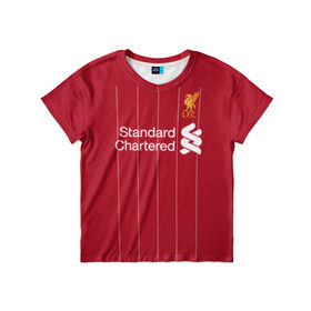Детская футболка 3D с принтом Liverpool home 19-20 в Петрозаводске, 100% гипоаллергенный полиэфир | прямой крой, круглый вырез горловины, длина до линии бедер, чуть спущенное плечо, ткань немного тянется | champions | england | league | liverpool | premier | англия | ливерпуль | лига | чемпионов