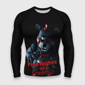 Мужской рашгард 3D с принтом Five Nights At Freddys в Петрозаводске,  |  | five nights at freddys | foxy | аниматроники | игра | компьютерная игра | робот | фокси | фредди | фреди | чика