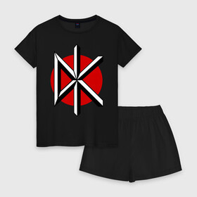 Женская пижама с шортиками хлопок с принтом Dead Kennedys в Петрозаводске, 100% хлопок | футболка прямого кроя, шорты свободные с широкой мягкой резинкой | dead kennedys | hardcore | punk | группы | джелло биафра | музыка | панк | рок