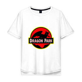 Мужская футболка хлопок Oversize с принтом Dragon Park в Петрозаводске, 100% хлопок | свободный крой, круглый ворот, “спинка” длиннее передней части | Тематика изображения на принте: adventure | animation | dragon | fantasy | friend | how to train your dragon | night fury | toothless | анимация | беззубик | викинг | дневная фурия | добро | дракон | драконы | друг | дружба | икинг | как приручить дракона | мечта | мульт