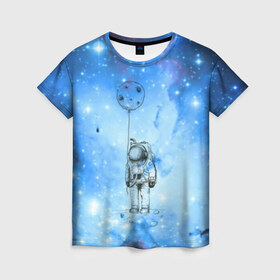 Женская футболка 3D с принтом космос в Петрозаводске, 100% полиэфир ( синтетическое хлопкоподобное полотно) | прямой крой, круглый вырез горловины, длина до линии бедер | астрономия | вселенная | галактика | графика | звезды | инопланетяне | космос | нло