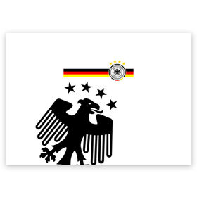Поздравительная открытка с принтом Сборная Германии в Петрозаводске, 100% бумага | плотность бумаги 280 г/м2, матовая, на обратной стороне линовка и место для марки
 | Тематика изображения на принте: deutsche | deutschland | die mannschaft | germany | германия | немецкая сборная | сборная | сборная гемании по футболу | сборная германии | форма | футбол