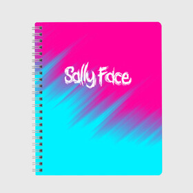 Тетрадь с принтом SALLY FACE в Петрозаводске, 100% бумага | 48 листов, плотность листов — 60 г/м2, плотность картонной обложки — 250 г/м2. Листы скреплены сбоку удобной пружинной спиралью. Уголки страниц и обложки скругленные. Цвет линий — светло-серый
 | abstract | face | game | horror | larry | sally | sally face | sanity s fall | абстракция | геометрия | игра | ларри | мальчик с протезом | салли | салли фейс | текстура | ужасы