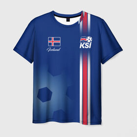 Мужская футболка 3D с принтом Сборная Исландии в Петрозаводске, 100% полиэфир | прямой крой, круглый вырез горловины, длина до линии бедер | iceland | iseland | исландия | сборная | сборная исландии | сборная исландии по футболу | сборные | форма | футбол | чемпионат мира по футболу