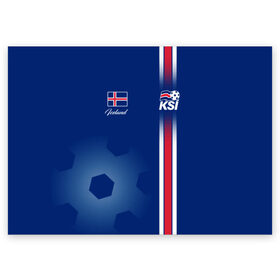 Поздравительная открытка с принтом Сборная Исландии в Петрозаводске, 100% бумага | плотность бумаги 280 г/м2, матовая, на обратной стороне линовка и место для марки
 | Тематика изображения на принте: iceland | iseland | исландия | сборная | сборная исландии | сборная исландии по футболу | сборные | форма | футбол | чемпионат мира по футболу