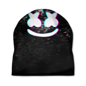 Шапка 3D с принтом MARSHMELLO GLITCH в Петрозаводске, 100% полиэстер | универсальный размер, печать по всей поверхности изделия | dj | glitch | marshmello | usa | америка | глитч | клубная музыка | маршмелло | музыка | музыкант