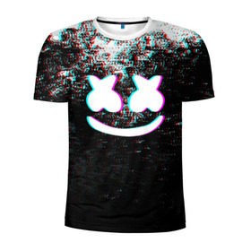 Мужская футболка 3D спортивная с принтом MARSHMELLO GLITCH в Петрозаводске, 100% полиэстер с улучшенными характеристиками | приталенный силуэт, круглая горловина, широкие плечи, сужается к линии бедра | dj | glitch | marshmello | usa | америка | глитч | клубная музыка | маршмелло | музыка | музыкант