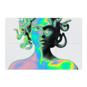 Магнитный плакат 3Х2 с принтом Gorgon Medusa в Петрозаводске, Полимерный материал с магнитным слоем | 6 деталей размером 9*9 см | Тематика изображения на принте: gorgon medusa | бог | богиня | горгона медуза | змеи | змея | камень | необычно | статуя