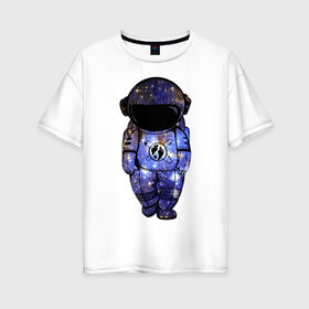 Женская футболка хлопок Oversize с принтом космос в Петрозаводске, 100% хлопок | свободный крой, круглый ворот, спущенный рукав, длина до линии бедер
 | астрономия | вселенная | галактика | графика | звезды | инопланетяне | космос | нло