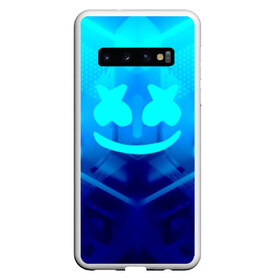 Чехол для Samsung Galaxy S10 с принтом MARSHMELLO NEON в Петрозаводске, Силикон | Область печати: задняя сторона чехла, без боковых панелей | dj | glitch | marshmello | neon | techno | usa | абстракция | америка | глитч | клубная музыка | маршмелло | музыка | музыкант | неон | техно