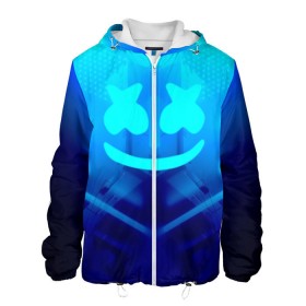 Мужская куртка 3D с принтом MARSHMELLO NEON в Петрозаводске, ткань верха — 100% полиэстер, подклад — флис | прямой крой, подол и капюшон оформлены резинкой с фиксаторами, два кармана без застежек по бокам, один большой потайной карман на груди. Карман на груди застегивается на липучку | dj | glitch | marshmello | neon | techno | usa | абстракция | америка | глитч | клубная музыка | маршмелло | музыка | музыкант | неон | техно