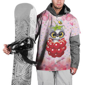 Накидка на куртку 3D с принтом Енот в малине в Петрозаводске, 100% полиэстер |  | Тематика изображения на принте: енот | енотик | забавный | зверек | лапки | милый | полосатый | пушистик | смешной | ушастик