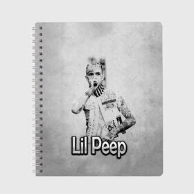 Тетрадь с принтом Lil Peep в Петрозаводске, 100% бумага | 48 листов, плотность листов — 60 г/м2, плотность картонной обложки — 250 г/м2. Листы скреплены сбоку удобной пружинной спиралью. Уголки страниц и обложки скругленные. Цвет линий — светло-серый
 | awful things | gustav | lil peep | густав ор | клауд | клауд рэп | лил | лили | певец | пееп | пеп | пип | пост эмо | реп | репер | рэп | рэпер | трэп | хип | хип хоп | хоп | эмо трэп