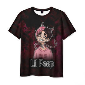 Мужская футболка 3D с принтом Lil Peep в Петрозаводске, 100% полиэфир | прямой крой, круглый вырез горловины, длина до линии бедер | awful things | gustav | lil peep | густав ор | клауд | клауд рэп | лил | лили | певец | пееп | пеп | пип | пост эмо | реп | репер | рэп | рэпер | трэп | хип | хип хоп | хоп | эмо трэп
