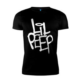 Мужская футболка премиум с принтом Lil Peep в Петрозаводске, 92% хлопок, 8% лайкра | приталенный силуэт, круглый вырез ворота, длина до линии бедра, короткий рукав | lil peep | rap | лил пип | рэп