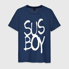 Мужская футболка хлопок с принтом Sus Boy в Петрозаводске, 100% хлопок | прямой крой, круглый вырез горловины, длина до линии бедер, слегка спущенное плечо. | lil peep | rap | лил пип | рэп