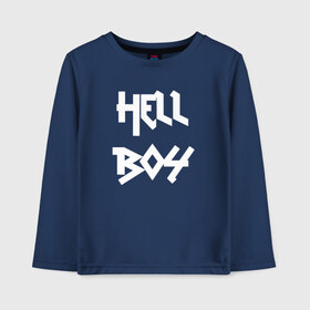 Детский лонгслив хлопок с принтом Hell Boy в Петрозаводске, 100% хлопок | круглый вырез горловины, полуприлегающий силуэт, длина до линии бедер | awful things | gustav | lil peep | густав ор | клауд | клауд рэп | лил | лили | певец | пееп | пеп | пип | пост эмо | реп | репер | рэп | рэпер | трэп | хип | хип хоп | хоп | эмо трэп