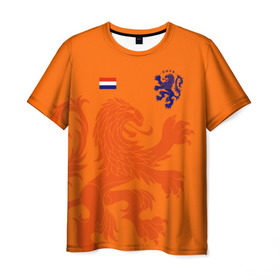 Мужская футболка 3D с принтом Сборная Голландии в Петрозаводске, 100% полиэфир | прямой крой, круглый вырез горловины, длина до линии бедер | holland | nederland | netherlands | голландия | нидерланды | сборная голландии | сборная голландии по футболу | сборная нидерландов | форма | футбольные сборные | чемпионат