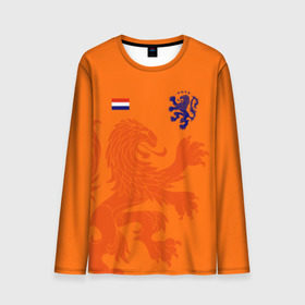 Мужской лонгслив 3D с принтом Сборная Голландии в Петрозаводске, 100% полиэстер | длинные рукава, круглый вырез горловины, полуприлегающий силуэт | Тематика изображения на принте: holland | nederland | netherlands | голландия | нидерланды | сборная голландии | сборная голландии по футболу | сборная нидерландов | форма | футбольные сборные | чемпионат