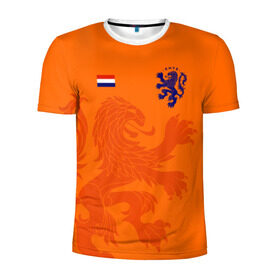 Мужская футболка 3D спортивная с принтом Сборная Голландии в Петрозаводске, 100% полиэстер с улучшенными характеристиками | приталенный силуэт, круглая горловина, широкие плечи, сужается к линии бедра | holland | nederland | netherlands | голландия | нидерланды | сборная голландии | сборная голландии по футболу | сборная нидерландов | форма | футбольные сборные | чемпионат