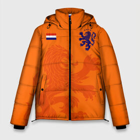 Мужская зимняя куртка 3D с принтом Сборная Голландии в Петрозаводске, верх — 100% полиэстер; подкладка — 100% полиэстер; утеплитель — 100% полиэстер | длина ниже бедра, свободный силуэт Оверсайз. Есть воротник-стойка, отстегивающийся капюшон и ветрозащитная планка. 

Боковые карманы с листочкой на кнопках и внутренний карман на молнии. | Тематика изображения на принте: holland | nederland | netherlands | голландия | нидерланды | сборная голландии | сборная голландии по футболу | сборная нидерландов | форма | футбольные сборные | чемпионат