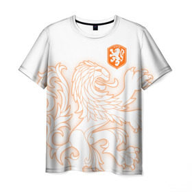 Мужская футболка 3D с принтом Сборная Голландии в Петрозаводске, 100% полиэфир | прямой крой, круглый вырез горловины, длина до линии бедер | Тематика изображения на принте: holland | nederland | netherlands | голландия | нидерланды | сборная голландии | сборная голландии по футболу | сборная нидерландов | форма | футбольные сборные | чемпионат