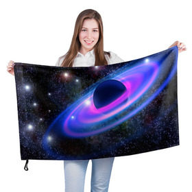 Флаг 3D с принтом САТУРН в Петрозаводске, 100% полиэстер | плотность ткани — 95 г/м2, размер — 67 х 109 см. Принт наносится с одной стороны | galaxy | nebula | space | star | абстракция | вселенная | галактика | звезда | звезды | космический | планеты