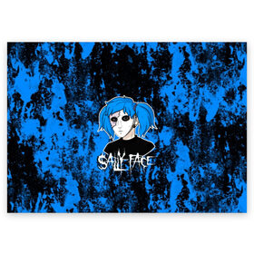 Поздравительная открытка с принтом SALLY FACE в Петрозаводске, 100% бумага | плотность бумаги 280 г/м2, матовая, на обратной стороне линовка и место для марки
 | blue | diane | face | fisher | gizmo | henry | johnson | killer | larry | sally | генри | гизмо | джонсон | диана | ларри | лицо | парень в маске | салли | фейс | фишер