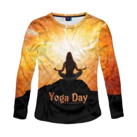 Женский лонгслив 3D с принтом International Yoga Day в Петрозаводске, 100% полиэстер | длинные рукава, круглый вырез горловины, полуприлегающий силуэт | 21 июня | day | energy | girl | international | ju | lightning | lotus | meditation | mountain | pose | silhouette | sky | space | stars | universe | woman | yoga | yogi | вселенная | гора | девушка | день | женщина | звёзды | йог | йоги | космос | лотос 