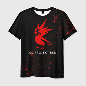 Мужская футболка 3D с принтом CD RPOJECT RED в Петрозаводске, 100% полиэфир | прямой крой, круглый вырез горловины, длина до линии бедер | Тематика изображения на принте: 2019 | cd project red | cyberpunk 2077 | future | hack | night city | samurai | sci fi | андроиды | безумие | будущее | киберпанк 2077 | логотип | роботы | самураи | фантастика | цифры