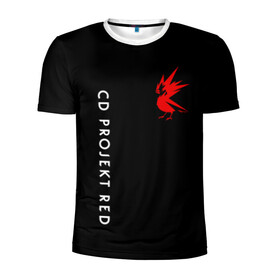 Мужская футболка 3D спортивная с принтом CD RPOJECT RED в Петрозаводске, 100% полиэстер с улучшенными характеристиками | приталенный силуэт, круглая горловина, широкие плечи, сужается к линии бедра | Тематика изображения на принте: 2019 | cd project red | cyberpunk 2077 | future | hack | night city | samurai | sci fi | андроиды | безумие | будущее | киберпанк 2077 | логотип | роботы | самураи | фантастика | цифры
