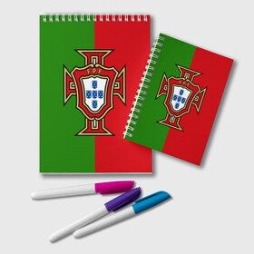 Блокнот с принтом Сборная Португалии в Петрозаводске, 100% бумага | 48 листов, плотность листов — 60 г/м2, плотность картонной обложки — 250 г/м2. Листы скреплены удобной пружинной спиралью. Цвет линий — светло-серый
 | portugal | криштиану роналду | португалия | португальская сборная | сборная португалии | сборная португалии по футболу | форма | футбол | чемпионат