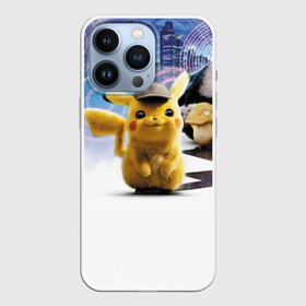 Чехол для iPhone 13 Pro с принтом Detective Pikachu (НА СПИНЕ) в Петрозаводске,  |  | detective pikachu | pikachu | pokemon | детектив пикачу | пика | покемон