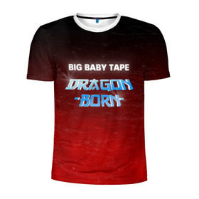 Мужская футболка 3D спортивная с принтом BIG BABY TAPE - DRAGONBORN в Петрозаводске, 100% полиэстер с улучшенными характеристиками | приталенный силуэт, круглая горловина, широкие плечи, сужается к линии бедра | big ba | big baby tape   dragonborn | big baby tape gimme | big baby tape gimme the loot | big baby tape loot | gimme the loot big baby tape | hokage big baby | tape текст | биг бейби тейп