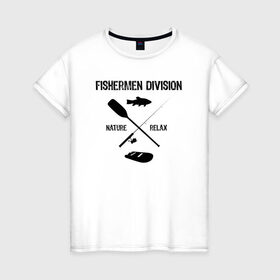 Женская футболка хлопок с принтом футболка рыбака shut up & fish_2 в Петрозаводске, 100% хлопок | прямой крой, круглый вырез горловины, длина до линии бедер, слегка спущенное плечо | Тематика изображения на принте: 