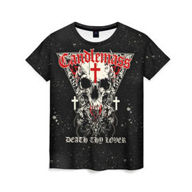 Женская футболка 3D с принтом Candlemass в Петрозаводске, 100% полиэфир ( синтетическое хлопкоподобное полотно) | прямой крой, круглый вырез горловины, длина до линии бедер | doom | metal | группы | дум | дум метал | метал | музыка | рок
