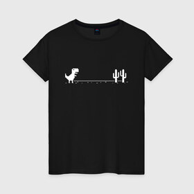 Женская футболка хлопок с принтом Динохром, динозавр в Петрозаводске, 100% хлопок | прямой крой, круглый вырез горловины, длина до линии бедер, слегка спущенное плечо | chrome | dino | dinochrome | google | гугл | динозавр | динохром