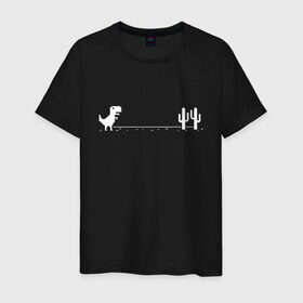 Мужская футболка хлопок с принтом Динохром, динозавр в Петрозаводске, 100% хлопок | прямой крой, круглый вырез горловины, длина до линии бедер, слегка спущенное плечо. | chrome | dino | dinochrome | google | гугл | динозавр | динохром