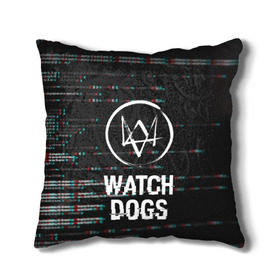 Подушка 3D с принтом WATCH DOGS в Петрозаводске, наволочка – 100% полиэстер, наполнитель – холлофайбер (легкий наполнитель, не вызывает аллергию). | состоит из подушки и наволочки. Наволочка на молнии, легко снимается для стирки | action | ct os | ded sec | fox | game | gamer | glitch | hacker | player | watch dogs | watch dogs 2 | глитч | знак лиса | игра | компьютерная игра | маркус | хакер